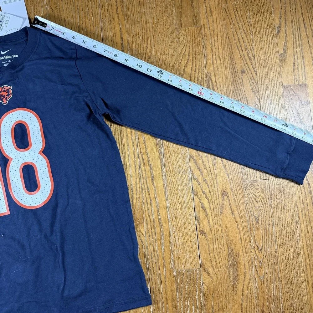 Chicago Bears Shirt Boys Large Blue NFL Football Caleb Williams Nike Long Sleeve